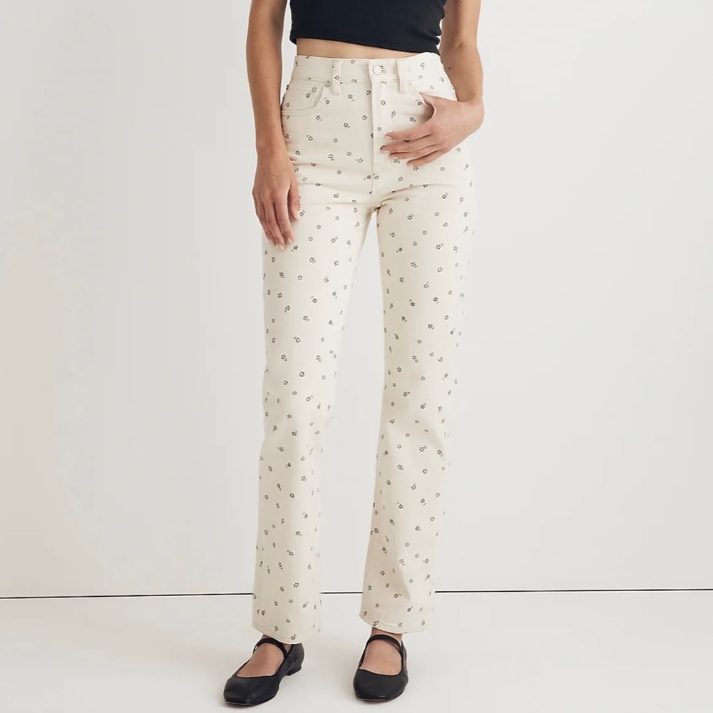 NWT madewell 90s straight jean in daisy drizzle - 25